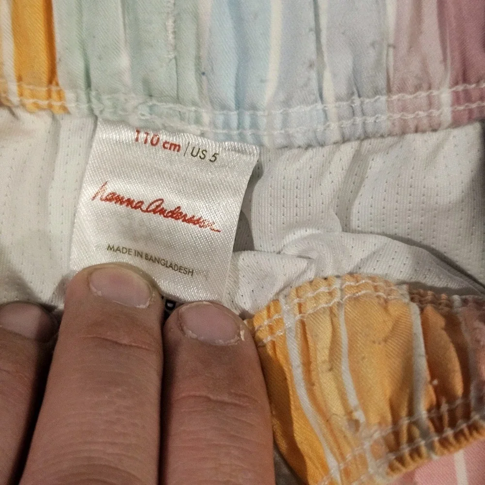 Hanna Anderson Boys Swim‎ Trunks Size 5 Striped Multicolor With Pockets